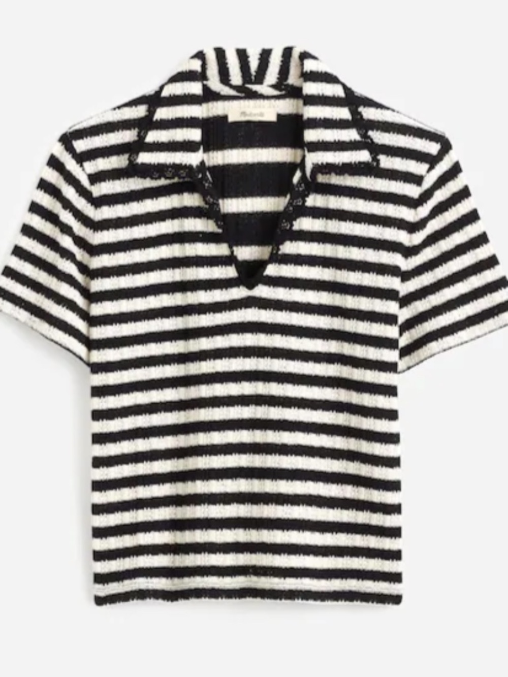 Madewell Crochet-Knit V-Neck Sweater Tee